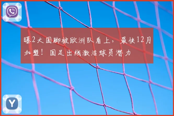 曝2大国脚被欧洲队看上,最快12月加盟!国足出线激活球员潜力